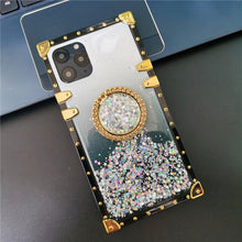 Load image into Gallery viewer, Luxury Glitter Star Gold Square Case For iPhone 12 Pro Max 11 13 X XS XR 6s 7 8 Plus 3D Sequins Colorful Gradient Phone Cover