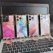 Load image into Gallery viewer, Luxury Bling Glitter Cover Gold Quicksand Marble Square Phone Case for iPhone 12 Pro Max 11 13 Pro MAX X XS Max XR 6S 7 8 Plus
