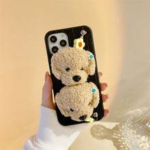 Load image into Gallery viewer, Korean Cute Cartoon Dog Bracelet Phone Case For iPhone 11 12 13 Pro XS Max X XR 7 8 Plus SE Winter Soft Black TPU Back Cover