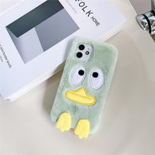 Load image into Gallery viewer, Korean Cute Cartoon Plush Duck Phone Case For iPhone 11 12 13 Pro XS Max X XR 7 8 Plus SE Winter 3D Soft Shockproof Back Cover