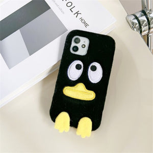 Korean Cute Cartoon Plush Duck Phone Case For iPhone 11 12 13 Pro XS Max X XR 7 8 Plus SE Winter 3D Soft Shockproof Back Cover