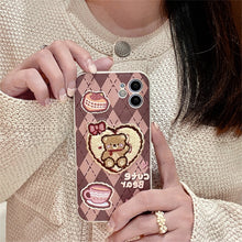 Load image into Gallery viewer, Korean Cute Cartoon Embroidery Bear Flower Phone Case For iPhone 13 12 11 Pro XS Max X XR 7 8 Plus Tulip Soft Silicon Back Cover