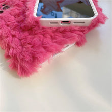 Load image into Gallery viewer, INS Korean Cute Fuzzy Plush Pink Girls Phone Case For iPhone 13 12 11 Pro XS Max X XR 7 8 Plus Winter Soft Shockproof Back Cover