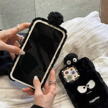 Load image into Gallery viewer, Korean Cute 3D Plush Angry Briquettes Phone Case For iPhone 13 12 11 Pro XS Max X XR 7 8 Plus Winter Soft Shockproof Back Cover