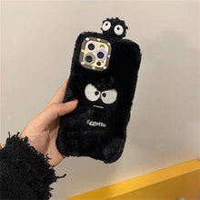 Load image into Gallery viewer, Korean Cute 3D Plush Angry Briquettes Phone Case For iPhone 13 12 11 Pro XS Max X XR 7 8 Plus Winter Soft Shockproof Back Cover