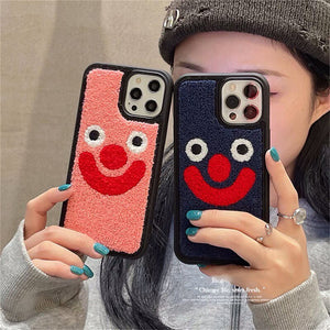 Korean Cute Fuzzy Plush Funny Phone Case For iPhone 11 12 13 Pro XS Max X XR 7 8 Plus Kawaii Winter Soft Shockproof Back Cover