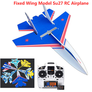 Fixed Wing Model Su27 RC Airplane With Microzone MC6C Transmitter with Receiver and Structure Parts For DIY RC Aircraft